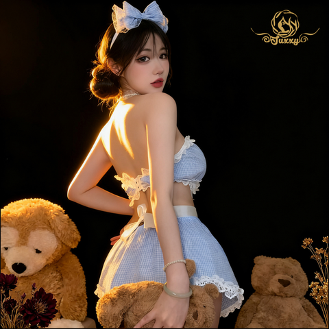Sweet and girly dress paired with a cute and innocent maid-like uniform