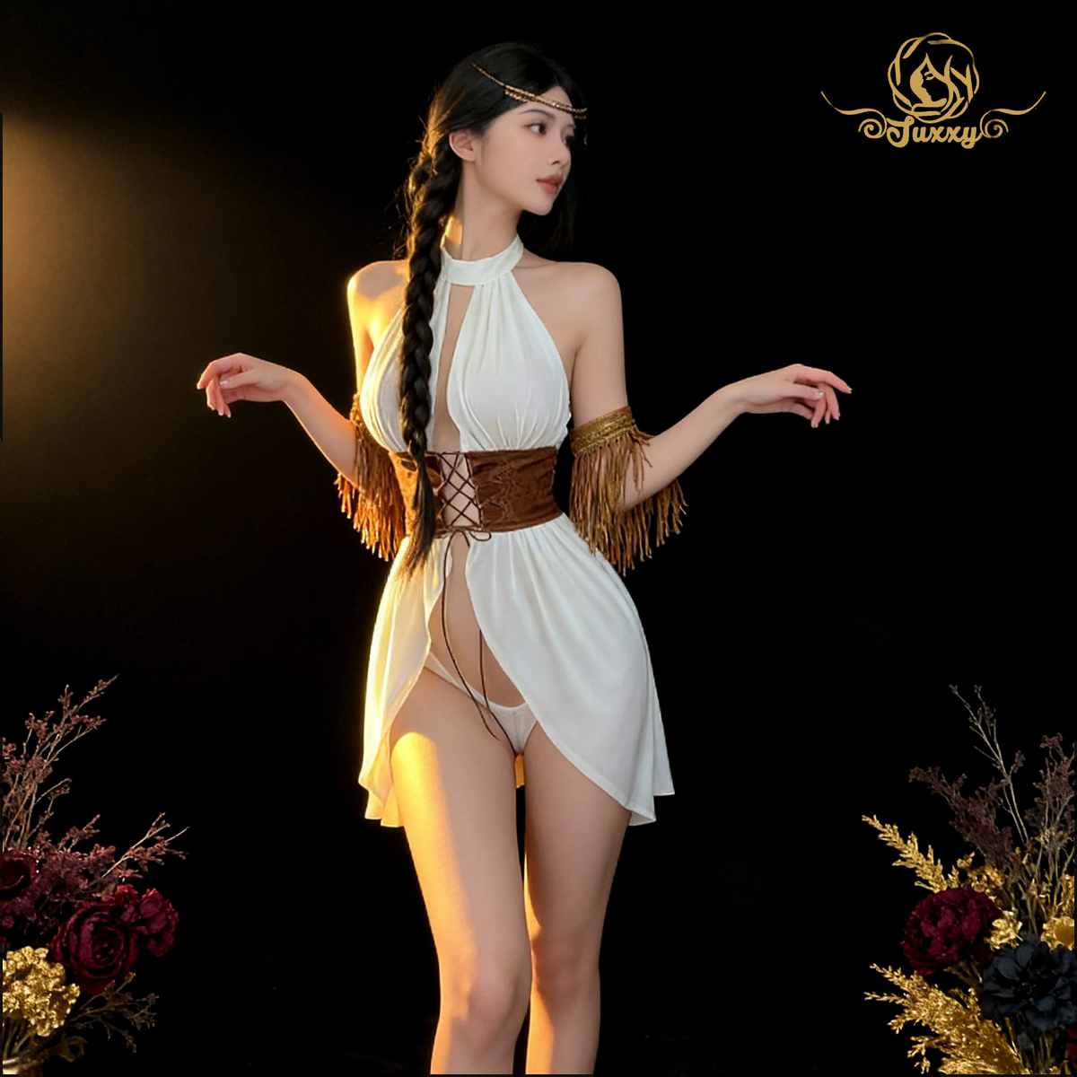 "Pure Love Goddess" 💓Western Retro Style Bondage Design Lingerie Set🤠