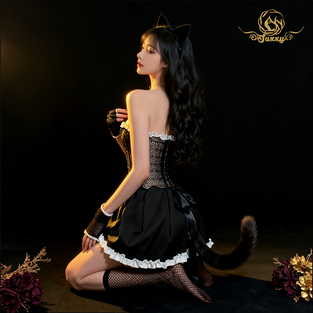 "Be Your Cat" Cute Role-Playing Kitten Girl Lace Dress Lingerie Uniform