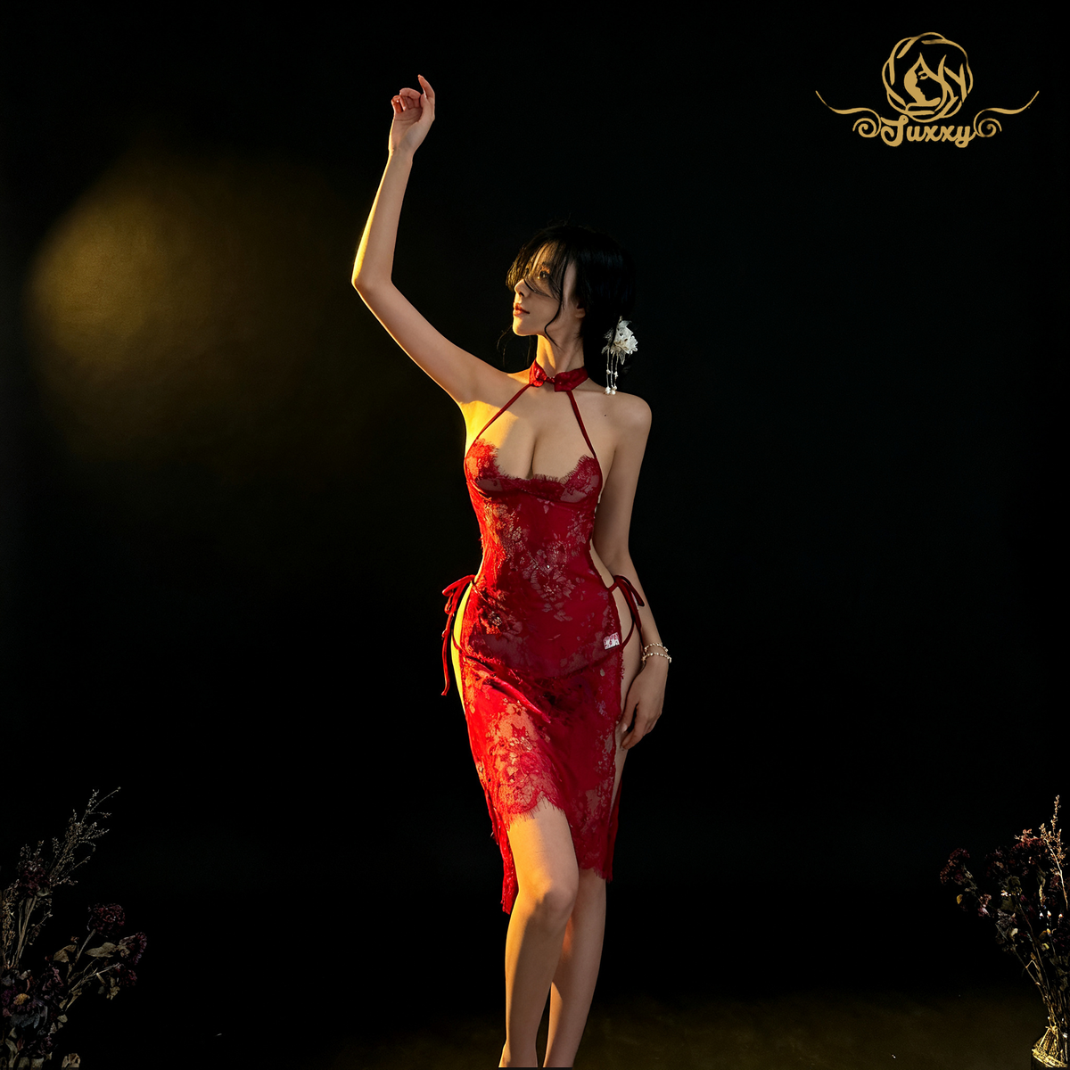 "Classic Beauty" 🍁High-End Lace Nightgown, Classic Cheongsam Style, Thin Lingerie💋