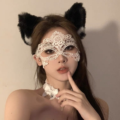 Mascot Blindfold Mesh Lace Halloween Costume, Affordable