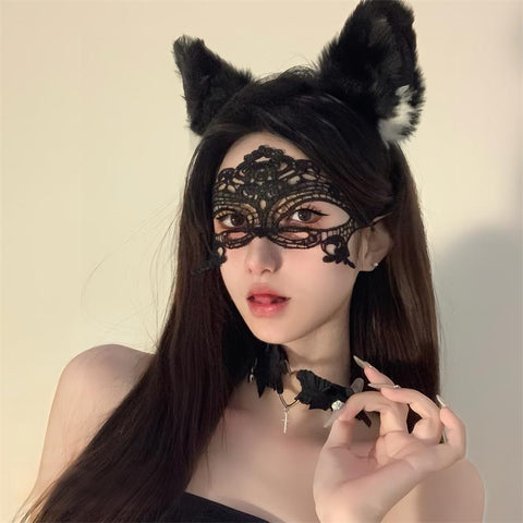 Mascot Blindfold Mesh Lace Halloween Costume, Affordable